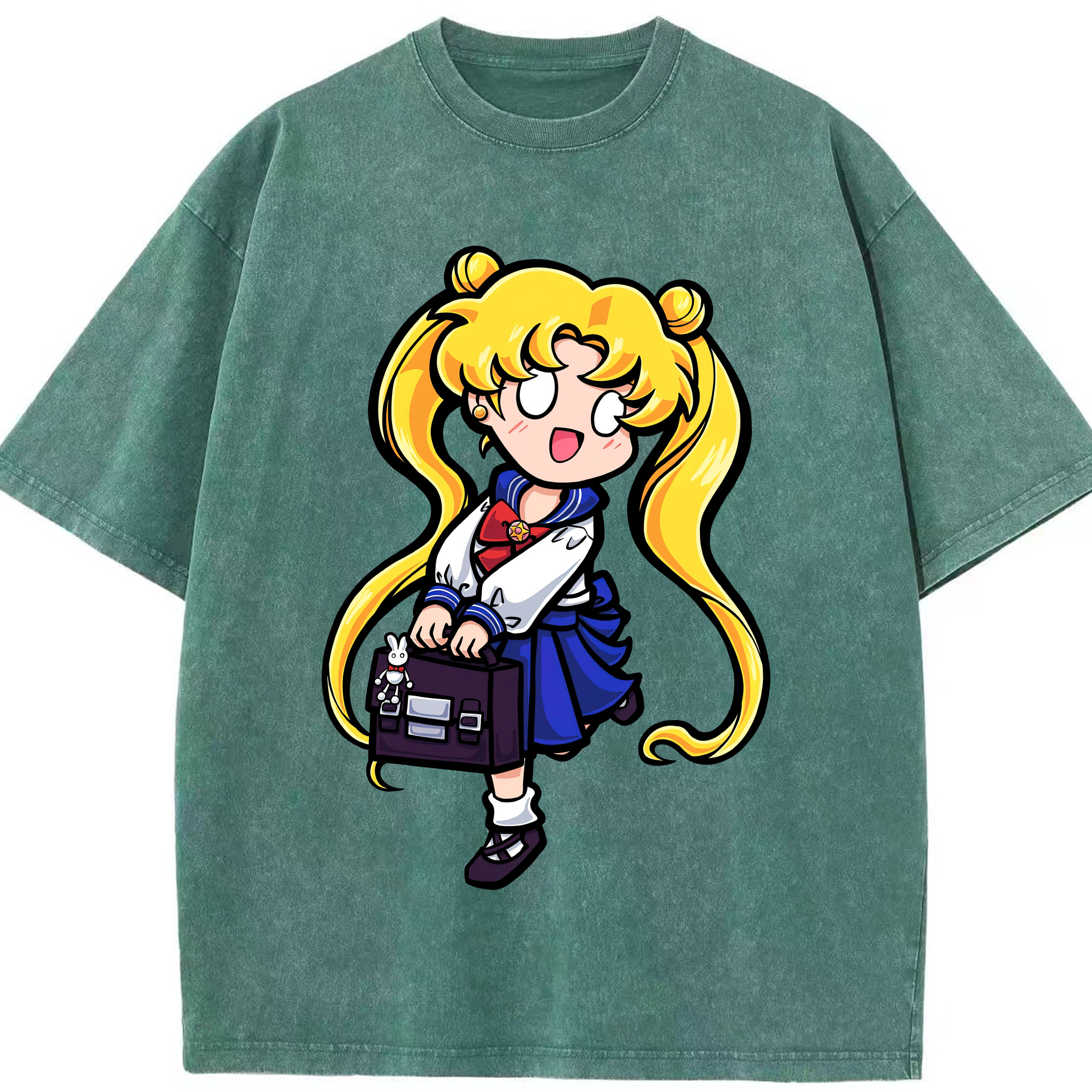 （画像用） 美少女戦士セーラームーン 愛野 美奈子 あいの みなこ Sailor Moon Aino Minako 綿100% ヴィンテージ風 半袖Tシャツ（フロントプリント）